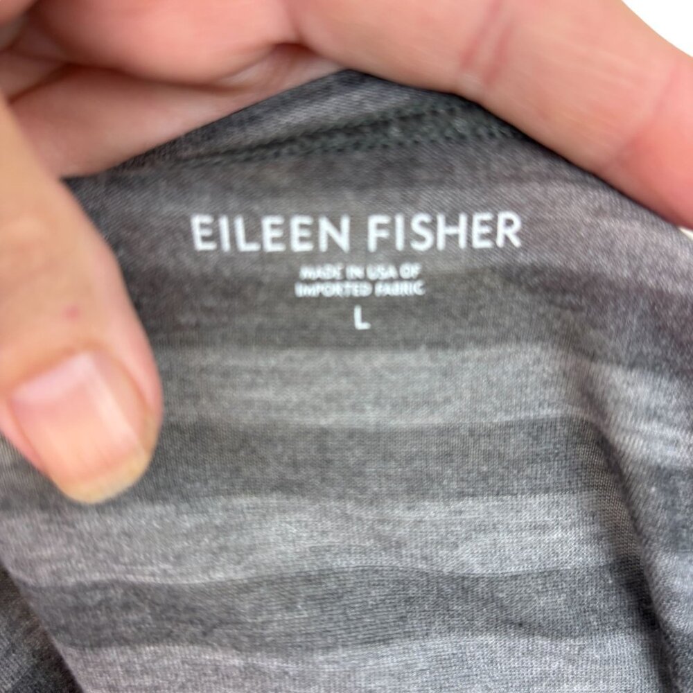 Eileen Fisher top, size Large, stripes, boxy, sustainable, NWT, made in USA - Picture 7 of 13